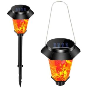 Hanging solar flame lantern