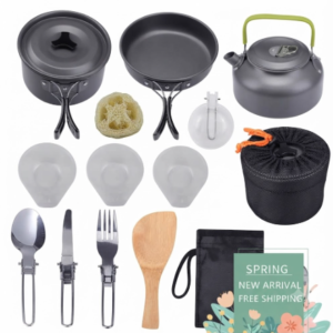Portable camping cookware mess kit