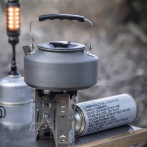 Portable camping stove and kettle set